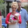 Britney Spears dans les rues de Thousand Oaks avec son chien, le 16 mai 2013.