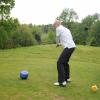 Christophe Jallet préfère le ballon de foot à la balle de golf lors du 20e Trophée Sport Passion sur le parcours de Feucherolles le 16 mai 2013