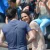 Katie Holmes et Luke Kirby en plein tournage du film Mania Days, à New York, le 21 mai 2013.