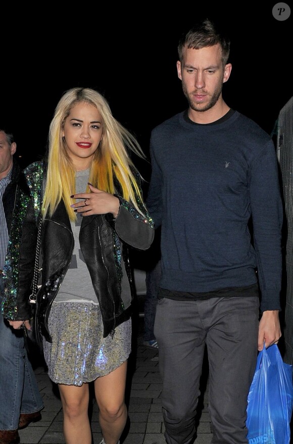 Calvin Harris et Rita Ora profitent d'un dîner romantique à Londres, le 23 mai 2013.