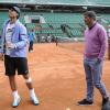 Rafael Nadal et son oncle Tony à l'entraînement à Roland-Garros, le 23 mai 2013