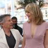 Roman Polanski, Emmanuelle Seigner lors du photocall du film La Vénus à la fourrure au Festival de Cannes le 25 mai 2013