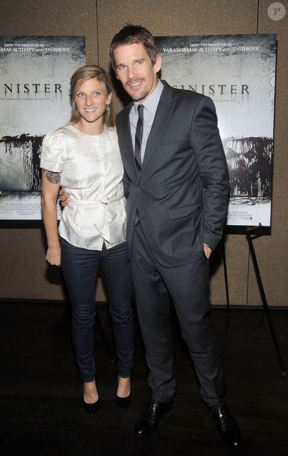 Ethan Hawke et sa femme Ryan Shawhughes à New York pour la présentation le 8 octobre 2012
