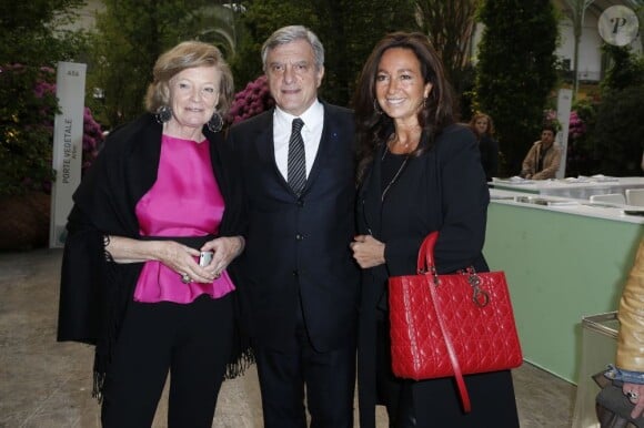 Aude de Thuin, Sidney Toledano, PDG de Christian Dior Couture, et sa femme Katia à l'inauguration de l'exposition L'art du jardin qui a transformé le Grand Palais en serre géante. Photo prise le 30 mai 2013 à Paris.