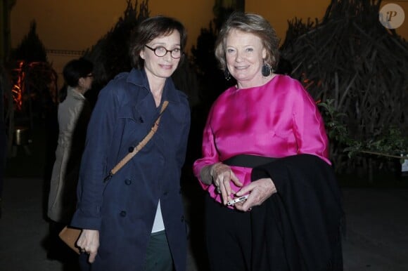 Kristin Scott Thomas et Aude de Thuin à l'inauguration de l'exposition L'art du jardin qui a transformé le Grand Palais en serre géante. Photo prise le 30 mai 2013 à Paris.