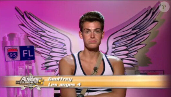 Geoffrey dans Les Anges de la télé-réalité 5, diffusé le mercredi 5 juin sur NRJ 12.