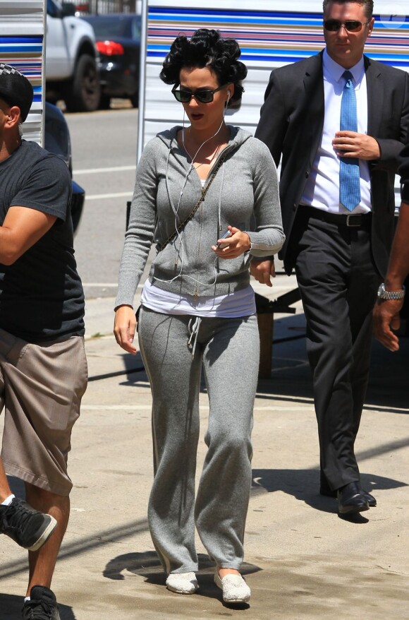 Katy Perry sur un tournage à Los Angeles, le 4 Juin 2013.