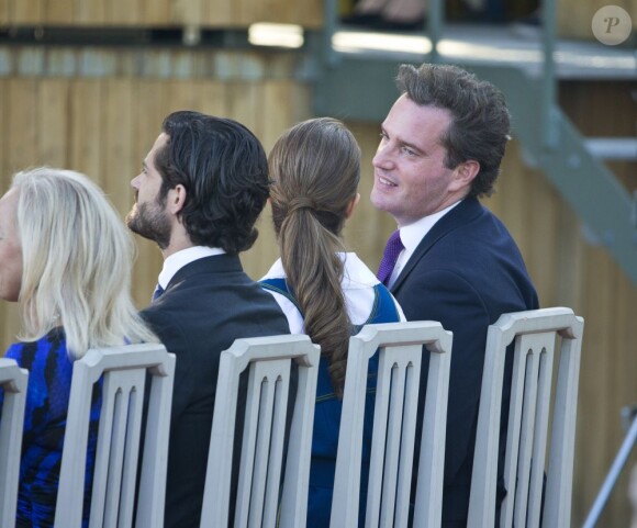 La famille royale de Suède à Skansen le 6 juin 2013 pour la fête nationale. Chris O'Neill, fiancé de la princesse Madeleine, y prenait part.