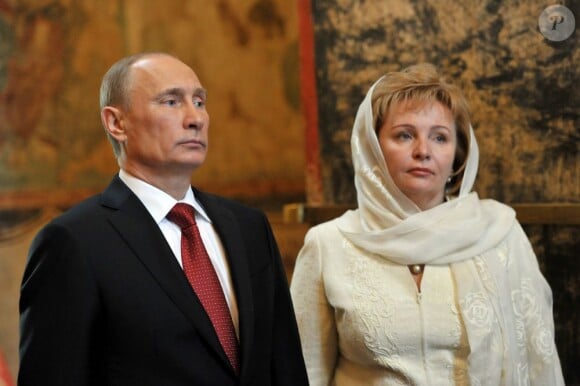 Vladimir Poutine et sa femme Lioudmila lors de la dernière apparition publique à ses côtés à Moscou le 7 mai 2012, pour l'investiture du président