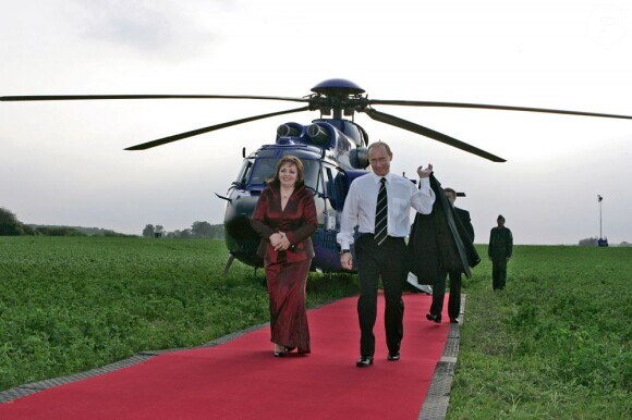 Vladimir Poutine et sa femme Lioudmila arrivant en Allemagne en 2007