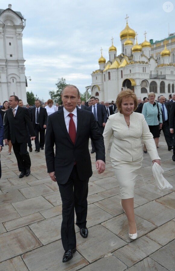 President-elect Vladimir Putin with wife Lyudmila leaving the Grand Kremlin Palace afgter his inauguration as the President of Russia.07/05/2012 - Moscou