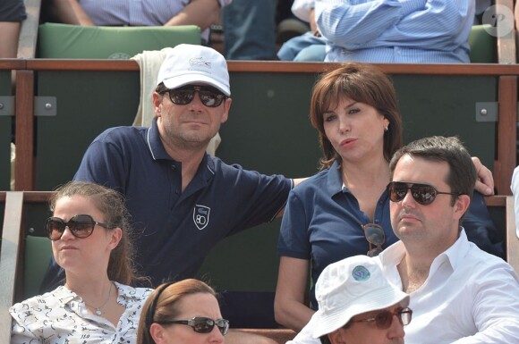 Liane Foly et son compagnon Grégoire à Roland-Garros, Paris, le 8 juin 2013.