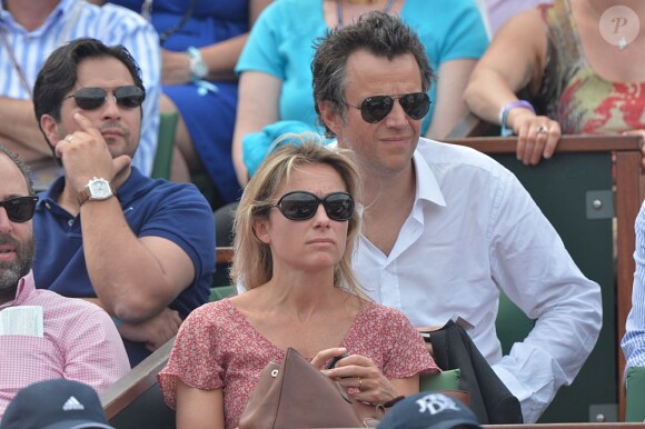 Anne-Sophie Lapix et son mari Arthur Sadoun à Roland-Garros, Paris, le 8 juin 2013.