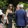 Elizabeth Hurley à un match caritatif de cricket à Cirencester, le 9 juin 2013. La jolie brune était accompagnée de son chéri l'Australien Shane Warne, ancien joueur professionnel de cricket.