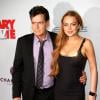 Lindsay Lohan et Charlie Sheen le 11 avril 2013 pour l'avant-première de Scary Movie 5.
