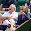 Dominique Strauss-Kahn et sa compagne Myriam L'Aouffir lors des Internationaux de France à Roland-Garros le 8 juin 2013.