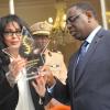 Exclusif - Yamina Benguigui lors de la remise de son prix Sedar par le président sénégalais Macky Sall, dans les jardins de l'ambassade du Sénégal à Paris le 4 juin 2013