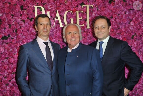 Philippe Léopold-Metzger, Yves piaget et Olivier Perruchot à la soirée privée Piaget à l'Orangerie Éphémère dans le jardin des Tuileries, le 13 juin 2013