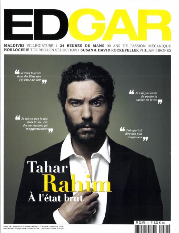 Tahar Rahim, en couverture du magazine Edgar des mois de juin et juillet 2013