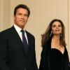 Arnold Schwarzenegger et son ex-femme Maria Shriver lors d'un dîner à la Maison Blanche, le 22 février 2009.