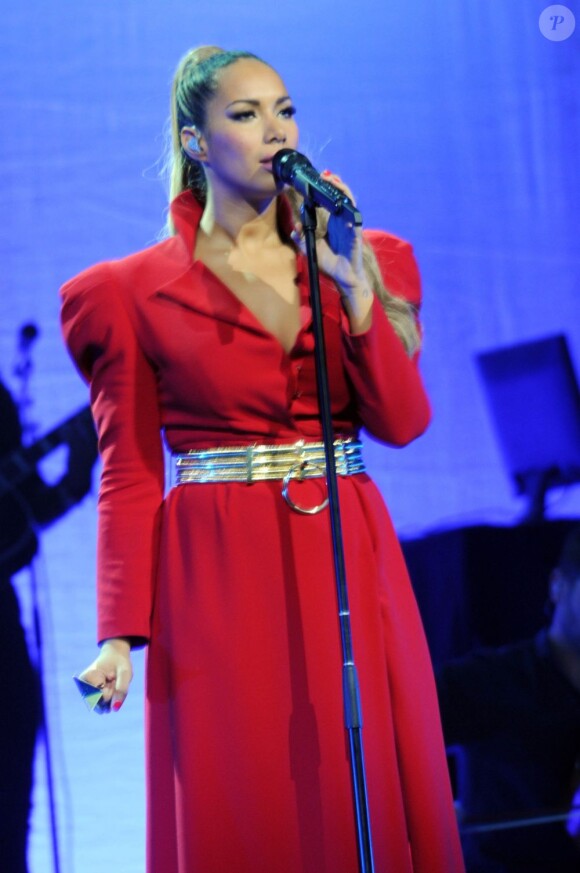 Leona Lewis en concert à Glasgow, le 26 avril 2013.