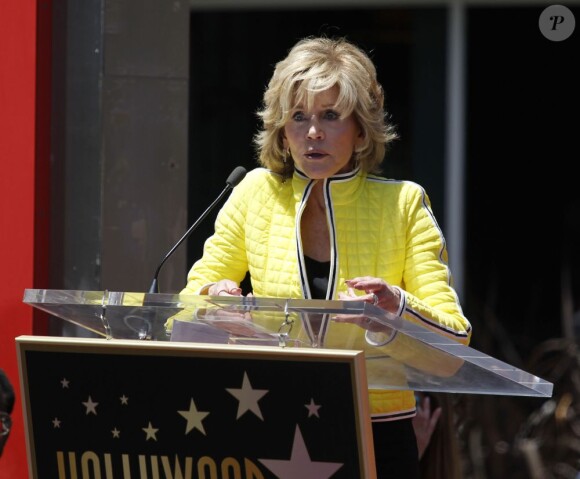 Jane Fonda à la remise de l'étoile de Jennifer Lopez sur le "Walk of Fame" à Hollywood, le 20 juin 2013.