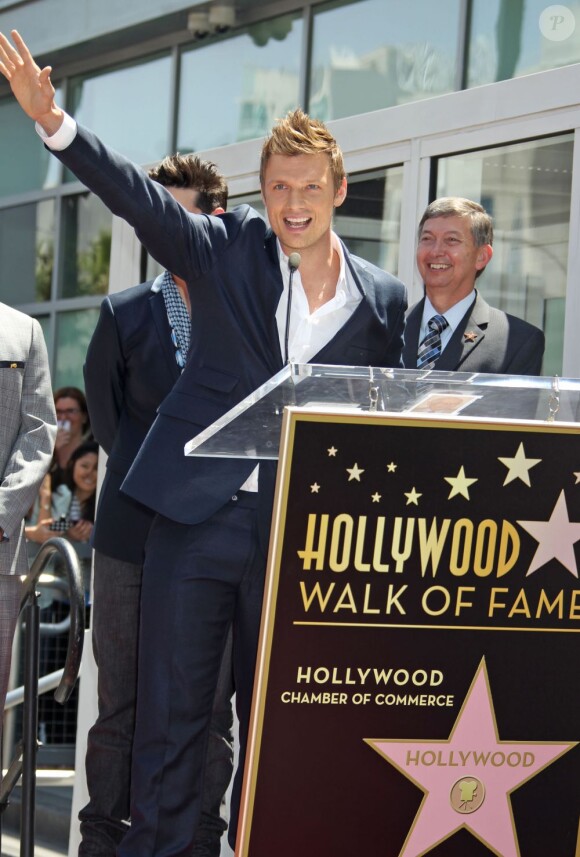 Nick Carter lors de la remise de l'étoile des Backstreet Boys à Hollywood, le 22 avril 2013.