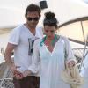 Exclusif - Le joueur de football de Chelsea, Frank Lampard, passe ses vacances avec sa compagne Christine à Formentera le 5 juin 2013.