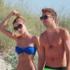 Exclusif - Mario Götze et sa compagne Ann Kathrin Vida en vacances à Ibiza le 6 juin 2013