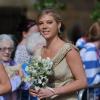 Chelsy Davy, demoiselle d'honneur et ex petite-amie du prince Harry, lors du mariage de Lady Melissa Percy, fille du duc de Northumberland, et de Thomas van Straubenzee à Alnwick en Angleterre le 22 juin 2013