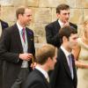 Le prince William et Chelsy Davy, demoiselle d'honneur et ex du prince Harry lors du mariage de Lady Melissa Percy, fille du duc de Northumberland, et de Thomas van Straubenzee à Alnwick en Angleterre le 22 juin 2013