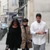 Rob Kardashian, sa mère Kris Jenner et sa fiancée Naza Jafarian en shopping à Paris chez Valentino et Balenciaga le 5 avril 2013.