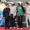 Michael Peña, Samuel L. Jackson, Snoop Lion (Snoop Dogg) et Ryan Reynolds à la première mondiale de Turbo à Barcelone, le 25 juin 2013.