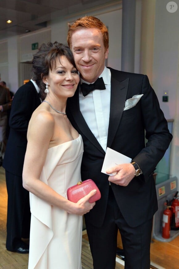 Damian Lewis et son épouse Helen McCrory à la cérémonie des "Olivier awards 2013" à Londres, le 28 avril 2013.