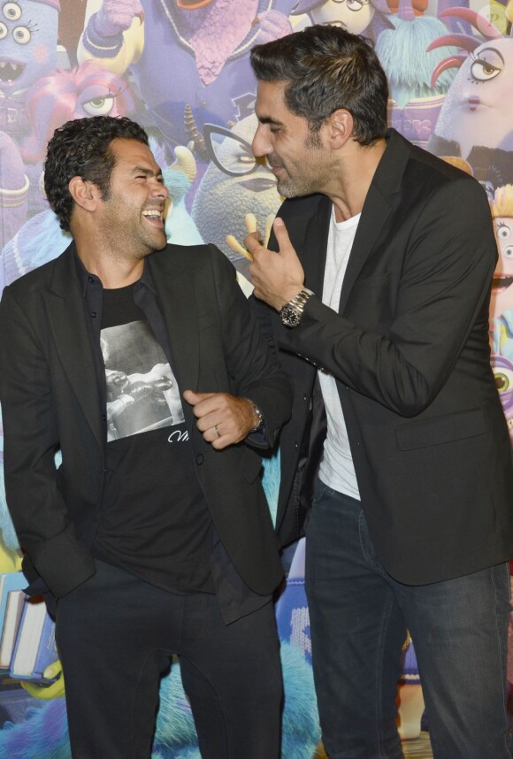 Jamel Debbouze et Ary Abittan - Avant-première du film "Monstres Academy" au Grand Amphithéâtre de la Sorbonne à Paris, le 26 Juin 2013.