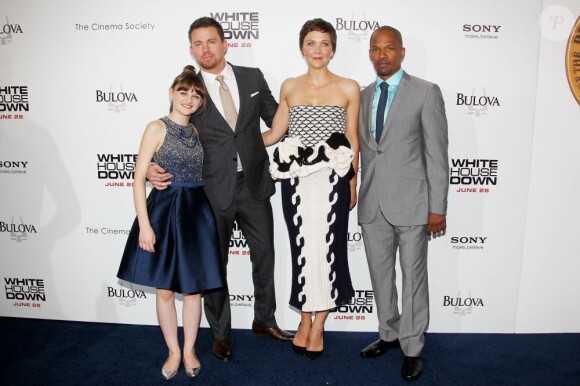Joey King, Channing Tatum, Maggie Gyllenhaal, Jamie Foxx à la première de White House Down au Ziegfeld Theatre à New York, le 25 juin 2013.
