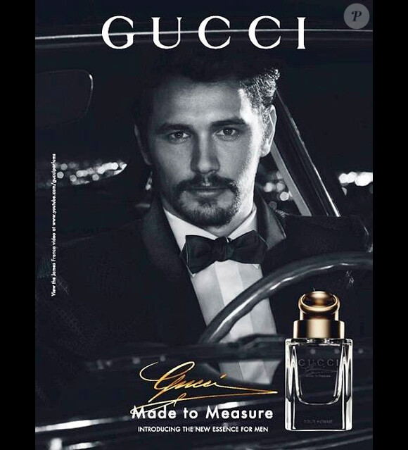 James Franco, visage du parfum masculin Made to Measure de Gucci qui sortira cet automne.