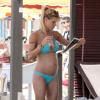 Michelle Hunziker, enceinte, en vacances avec son fiancé Tomaso Trussardi à Forte dei Marmi en Italie, le 29 juin 2013.