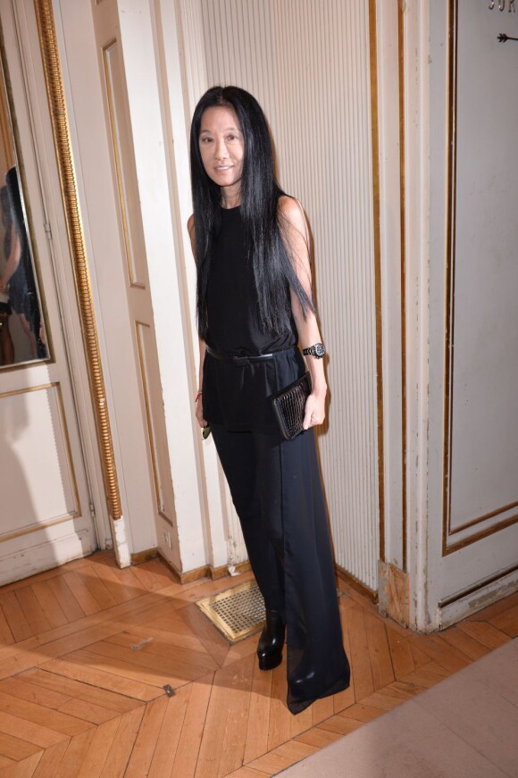 La créatrice Vera Wang lors du défilé Atelier Versace à Paris, le 30 Juin 2013.