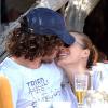 Carles Puyol et sa compagne Vanesa Lorenzo lors de leurs vacances amoureuses le 30 juin 2013 à Ibiza