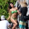 Exclusif - Le mannequin brésilien Raica Oliveira lors d'une séance photo pour "Victoria's Secret" à Hawaii, le 28 juin 2013.