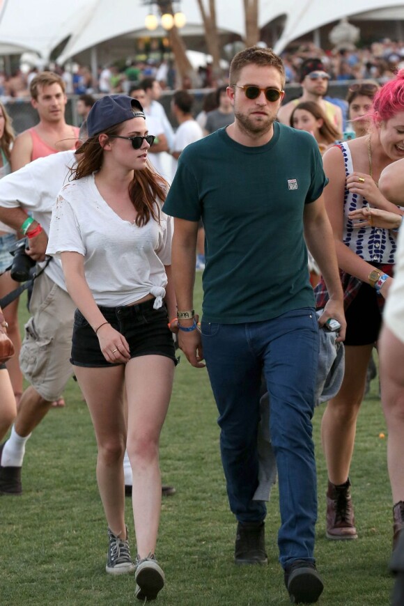 Robert Pattinson et Kristen Stewart lors du festival de Coachella le 13 avril 2013