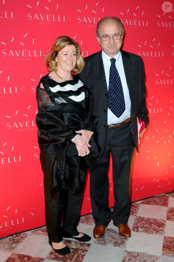 Les parents d'Alessandro Savelli assistent à la soirée de lancement de la collection Jardin Secret de Savelli au musée Jacquemart-André. Paris, le 3 juillet 2013.