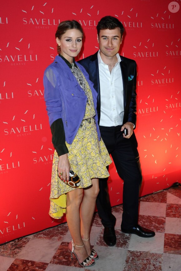 Olivia Palermo et Alessandro Savelli lors de la soirée de lancement de la collection Jardin Secret de Savelli au musée Jacquemart-André. Paris, le 3 juillet 2013.