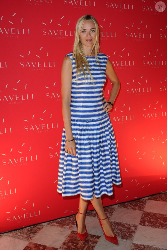 Virginie Courtin Clarins assiste à la soirée de lancement de la collection Jardin Secret de Savelli au musée Jacquemart-André. Paris, le 3 juillet 2013.