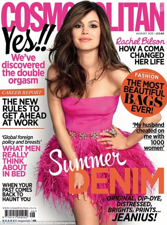 Rachel Bilson en couverture du magazine Cosmopolitan du mois d'août 2013 (édition britannique)