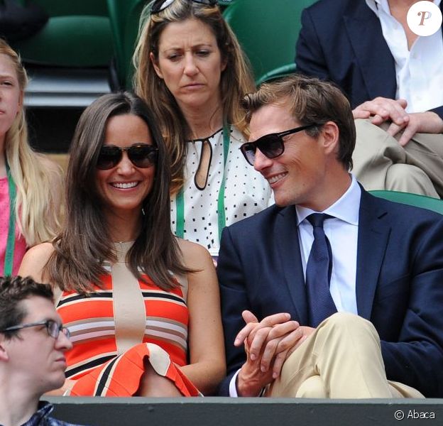 Pippa Middleton et son compagnon Nico Jackson au All England Lawn Tennis and Croquet Club de Wimbledon le 5 juillet 2013 à Londres