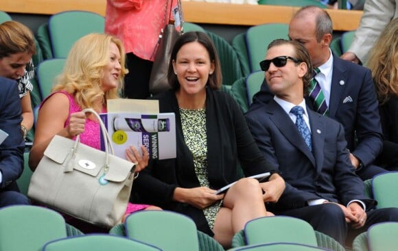 Lindsay Davenport dans la loge royale à Wimbledon au All England Lawn Tennis and Croquet Club le 5 juillet 2013
