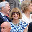 Anna Wintour dans la loge royale à Wimbledon au All England Lawn Tennis and Croquet Club le 5 juillet 2013