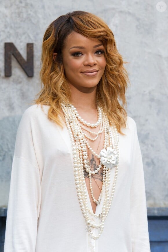 Rihanna lors du défilé Chanel haute couture au Grand Palais. Paris, le 2 juillet 2013.